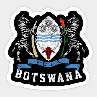 Botswana // Vintage Look Flag Design Sticker